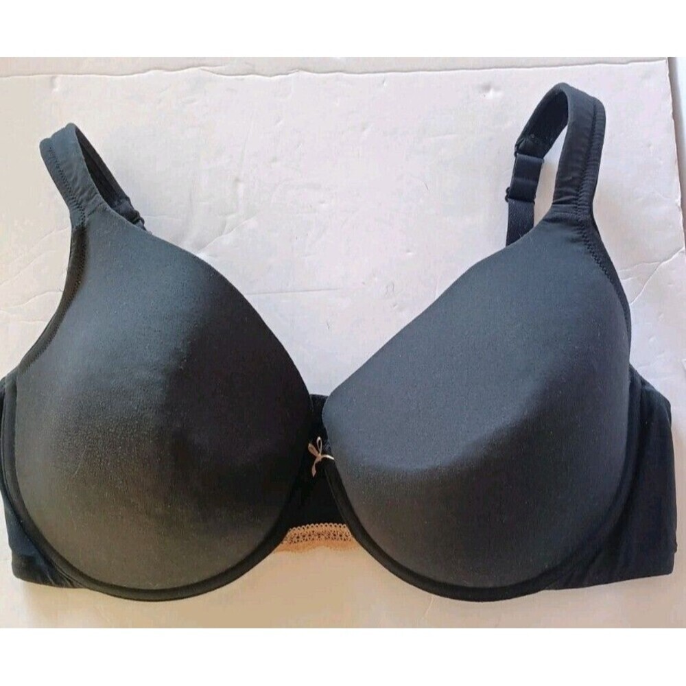 Cacique Lightly Lined Full Coverage Bra Size 42DDD Black Underwired
